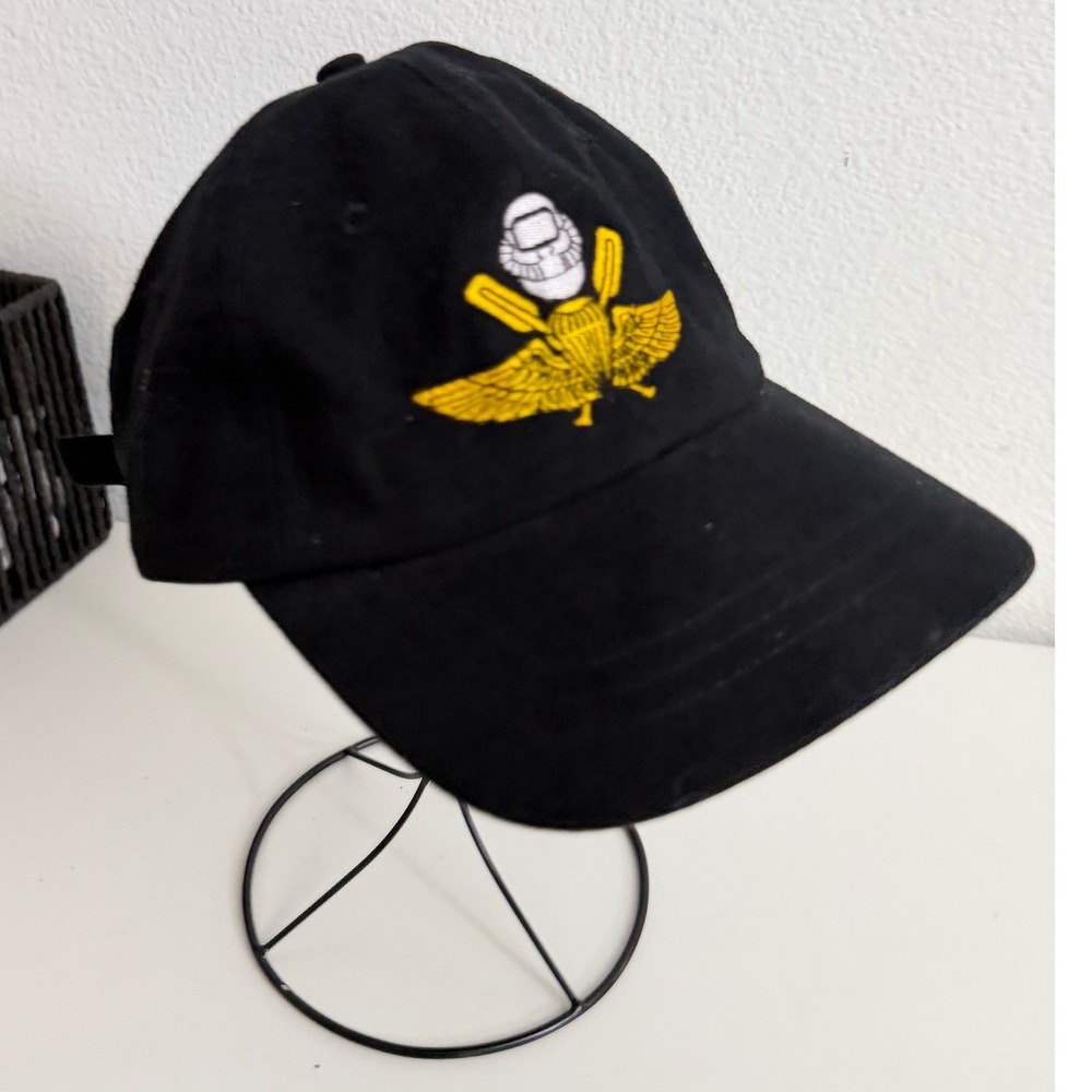HeadShot KC Caps Amphibious Recon Black Embroidered Hat Adjustable Strapback